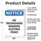 Signmission No Trespassing Warning Electric Fence OSHA Notice Sign, Plastic, 10in W x 14in L, 2PK OS-2PACK-NS-P-1014-V-14997 - alternate 5